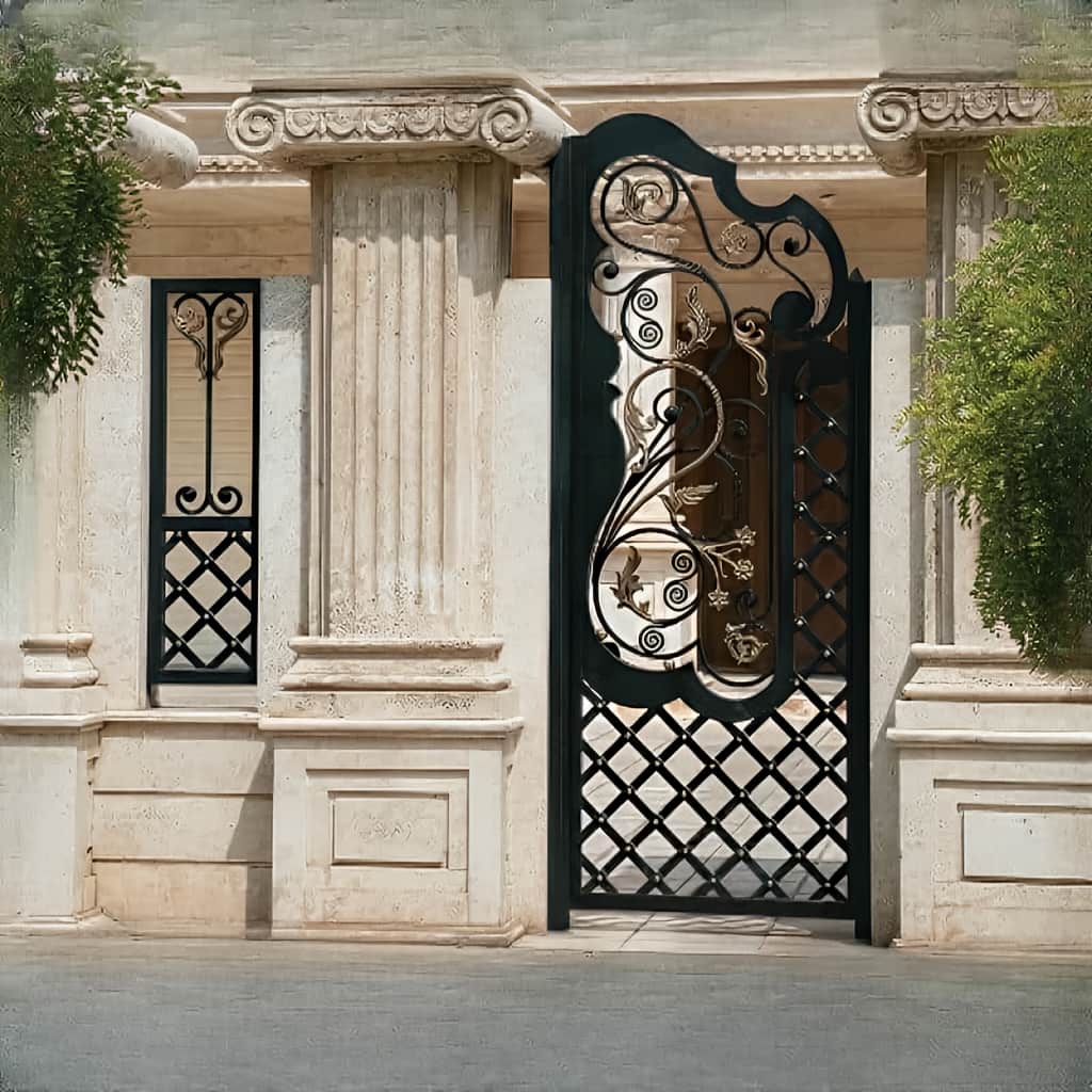 درب فلزی ارغوان فرفورژه حیاط