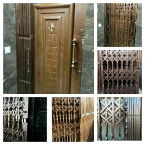 درب آکاردئونی ساختمان در سنندج