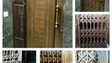 درب آکاردئونی ساختمان در سنندج