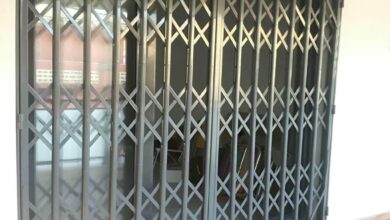 درب آکاردئونی ساختمان در کرمانشاه