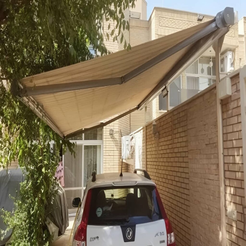قیمت سایبان برقی کنترلی پارچه ضدآب در تهران
