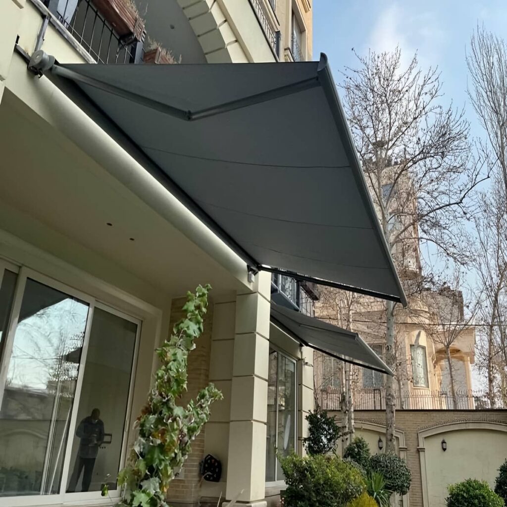 قیمت سایبان برقی کنترلی پارچه ضدآب در قزوین