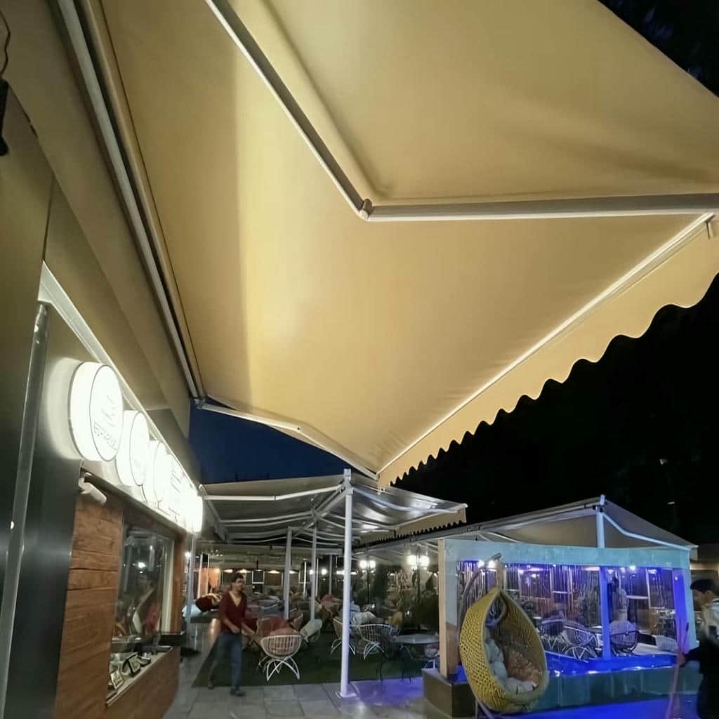 نصب سایبان برقی کنترلی اتوماتیک در استان گیلان
