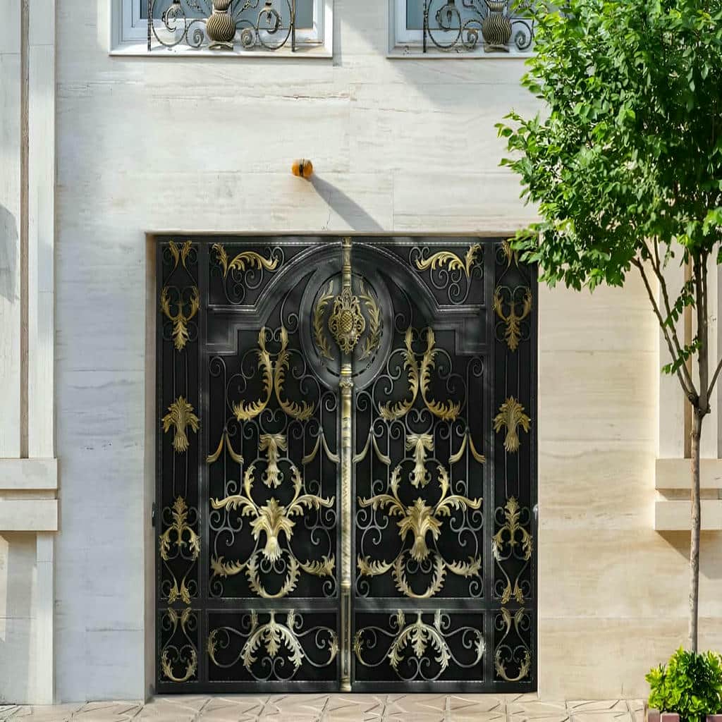 نصب درب حیاط فرفورژه سفارشی در نیشابور