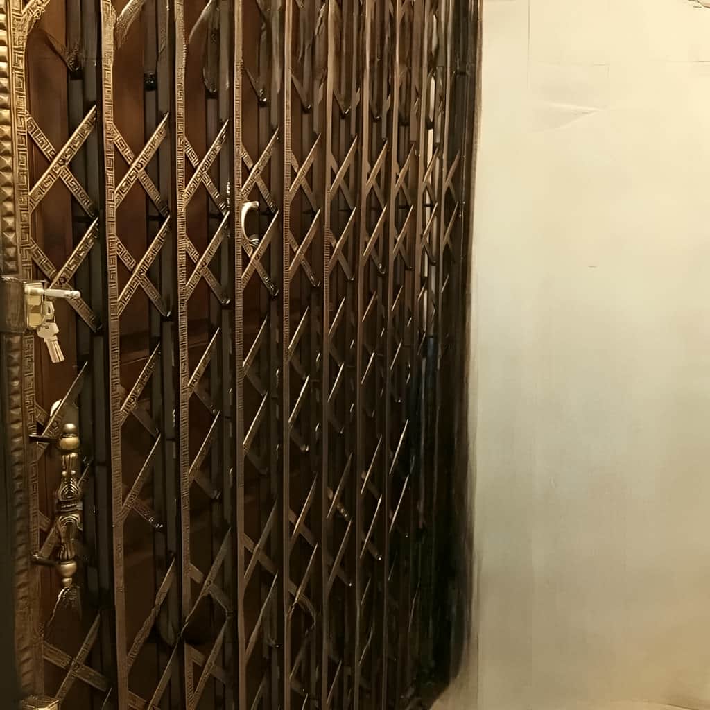 نصب درب آکاردئونی پنج گل دوبل با قفل توکار