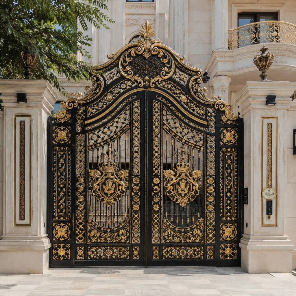 14 طرح درب حیاط مشکی طلایی