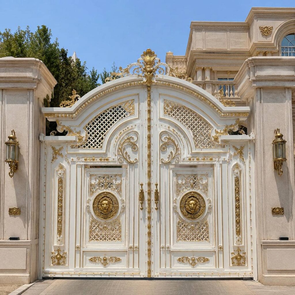 خرید درب ویلایی سفید طلایی با مشاوره