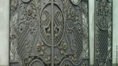 14 مدل درب پارکینگ فلزی دو لنگه