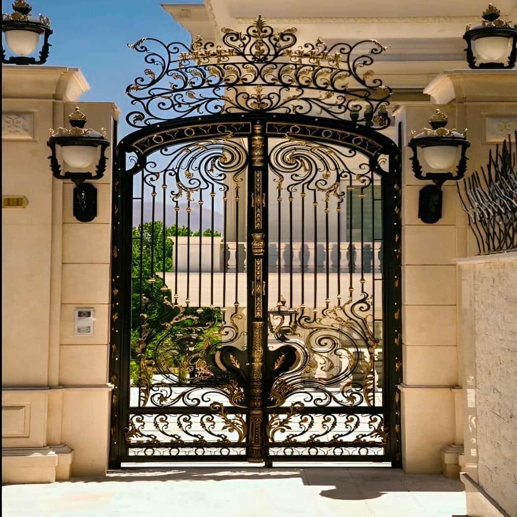 سفارش درب حیاط نمای آجری با رنگ سفارشی