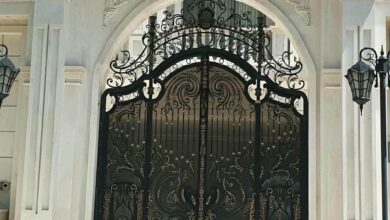 8 مدل درب حیاط نمای آجری