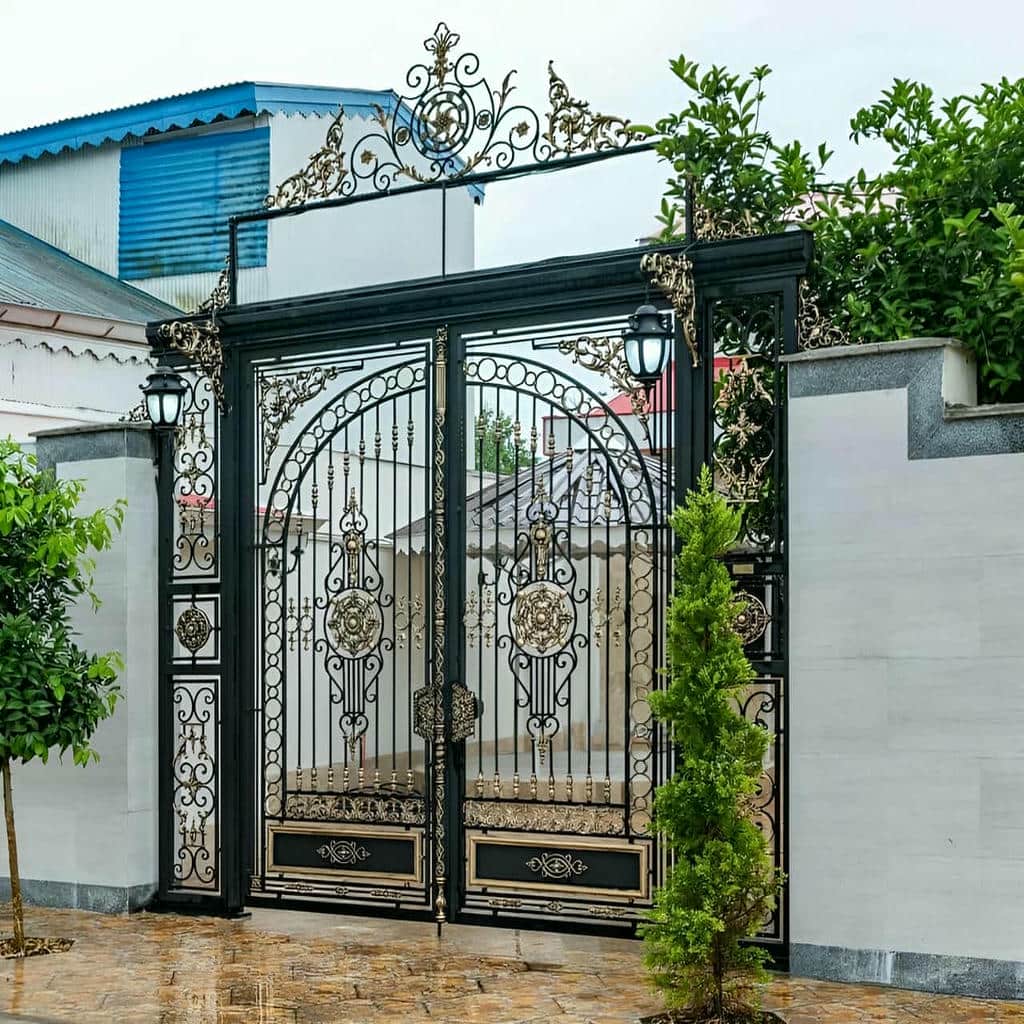 نصب درب پارکینگ ویلایی دو لنگه با چهارچوب تراز
