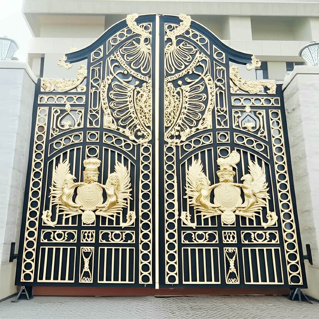 ساخت درب حیاط طاق دار با پنل سفارشی