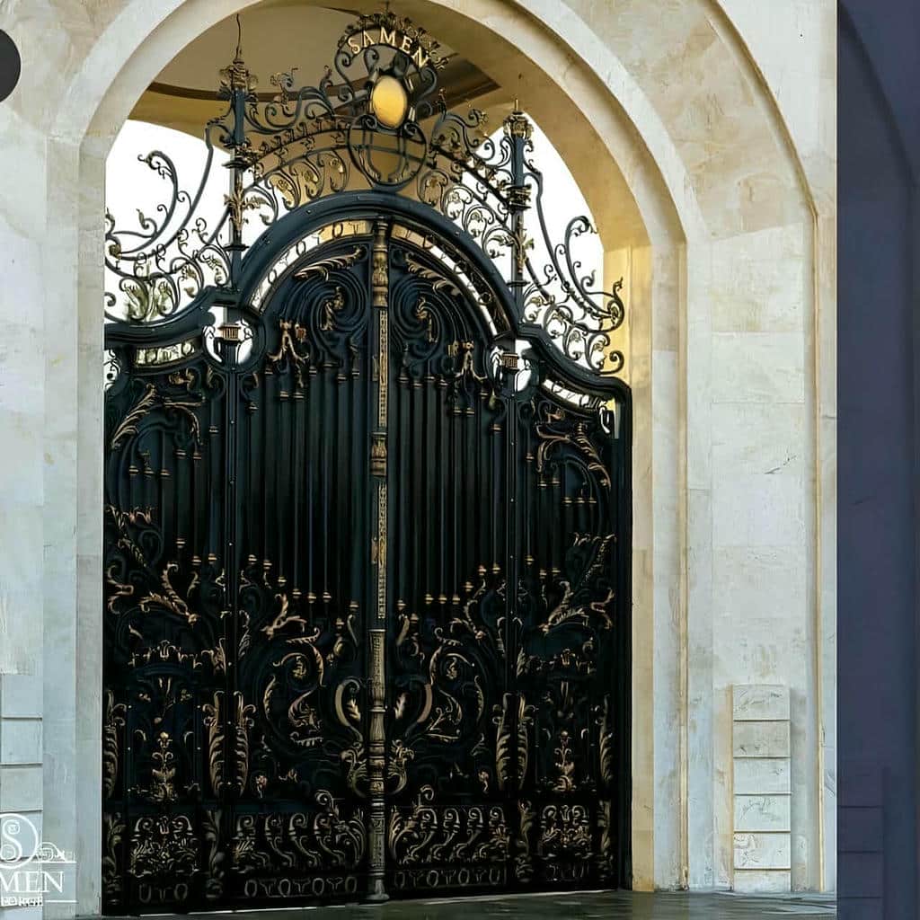 درب حیاط ویلایی قوسی فرفورژه