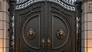 13 نمونه درب پارکینگ برش لیزری طرح هندسی