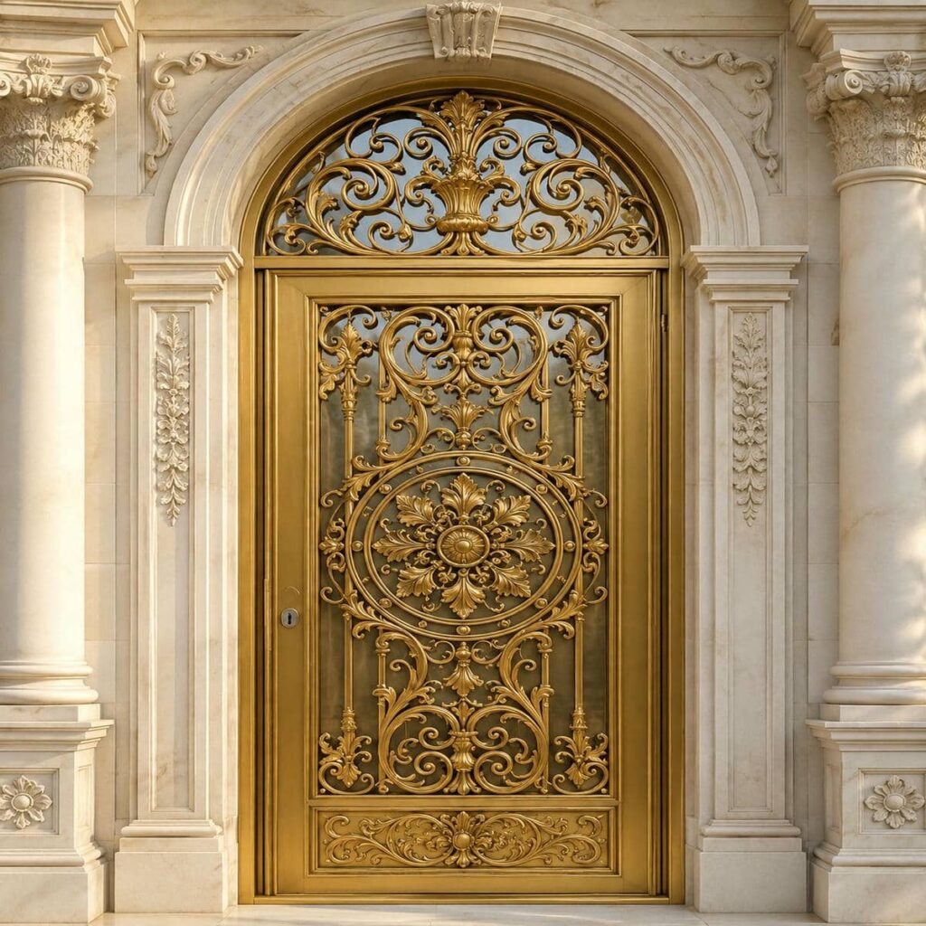 نصب درب حیاط کوچک نفررو روی چهارچوب تراز