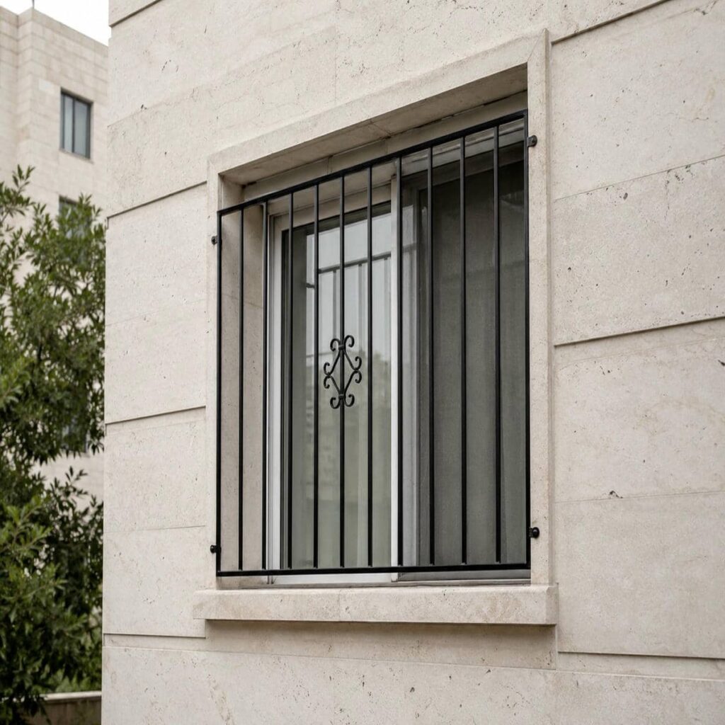 نصب حفاظ پنجره ضد سرقت میله عمودی کلافدار