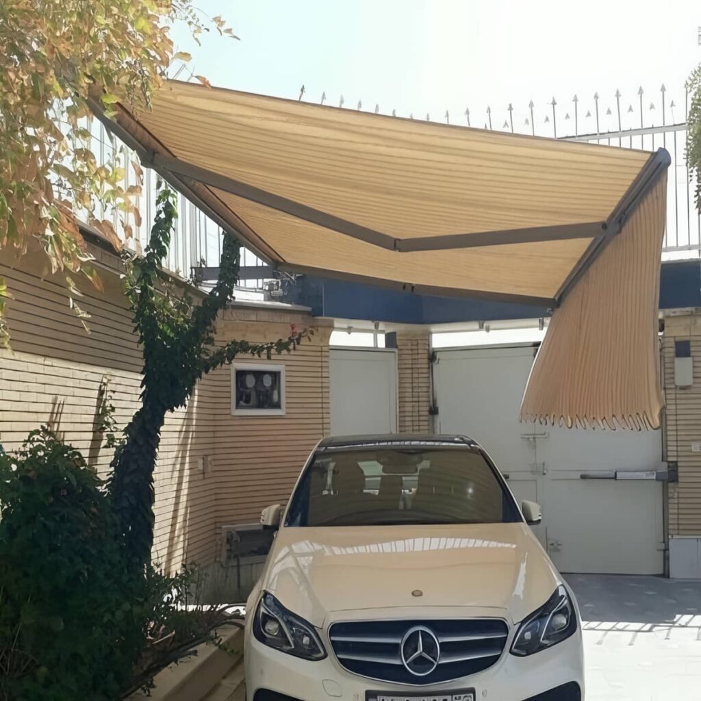 سایبان پارکینگ بازویی مقاوم