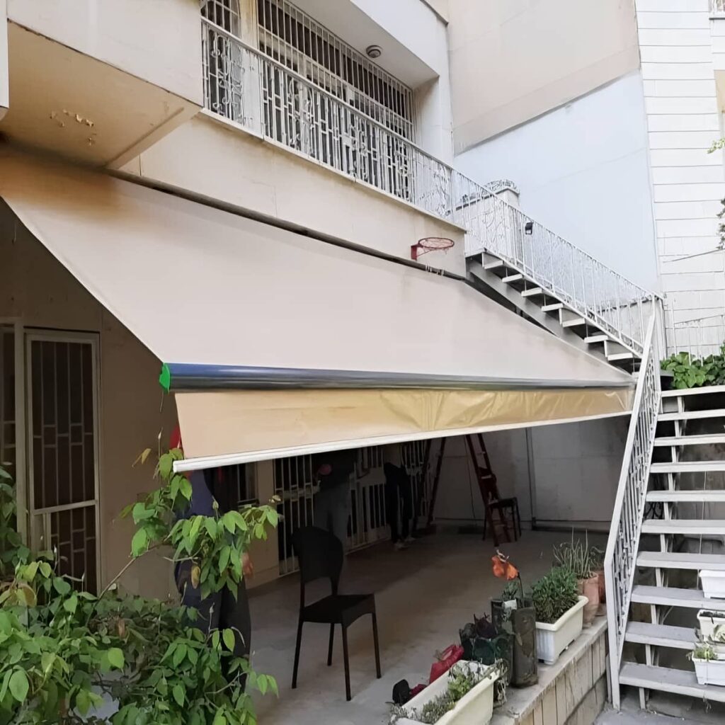 سایبان تراس مدل بازویی