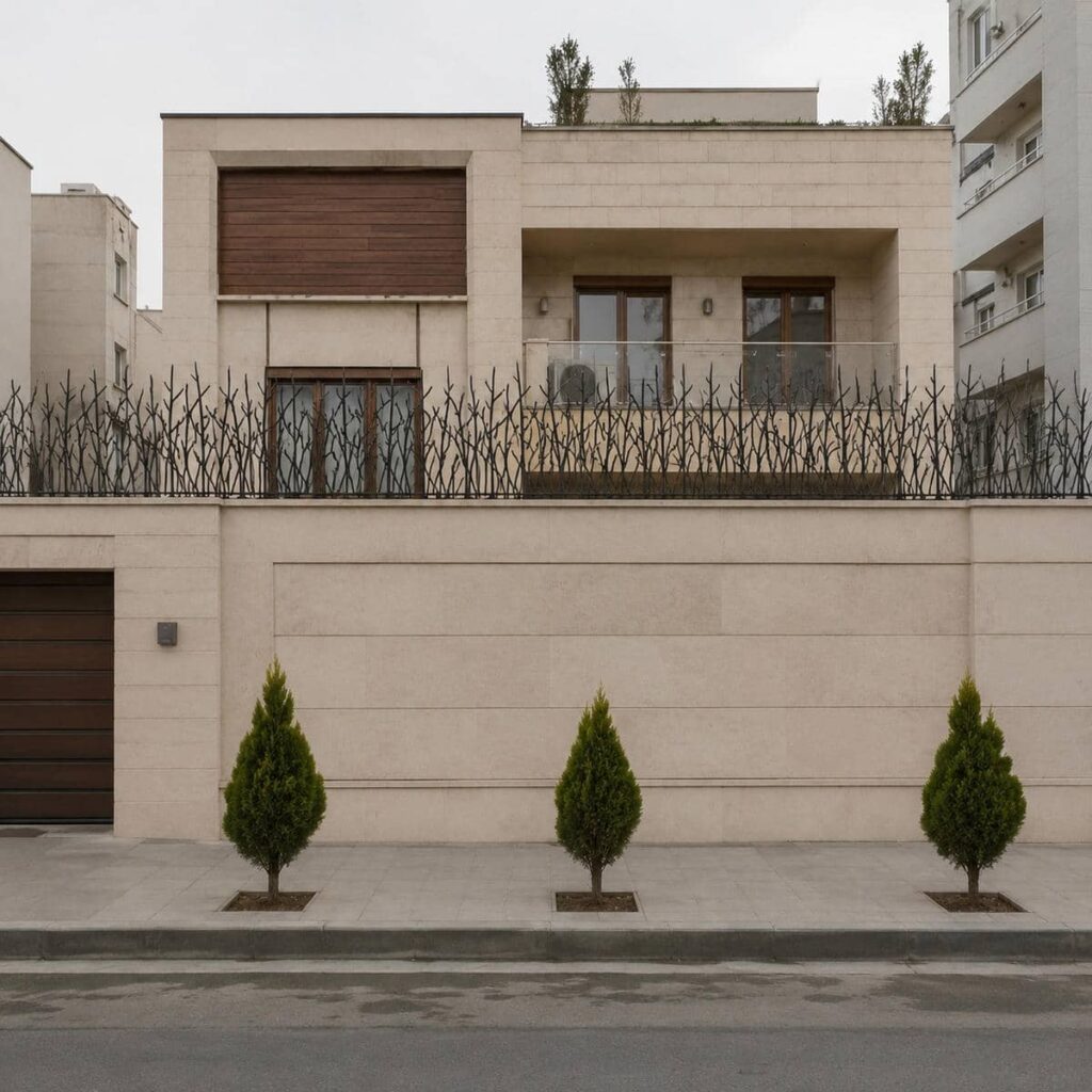 نرده دیوار حیاط شاخ گوزنی