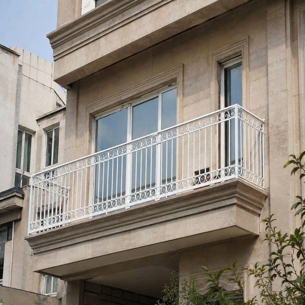 جان پناه فولادی با دست انداز نرم رو به باغ
