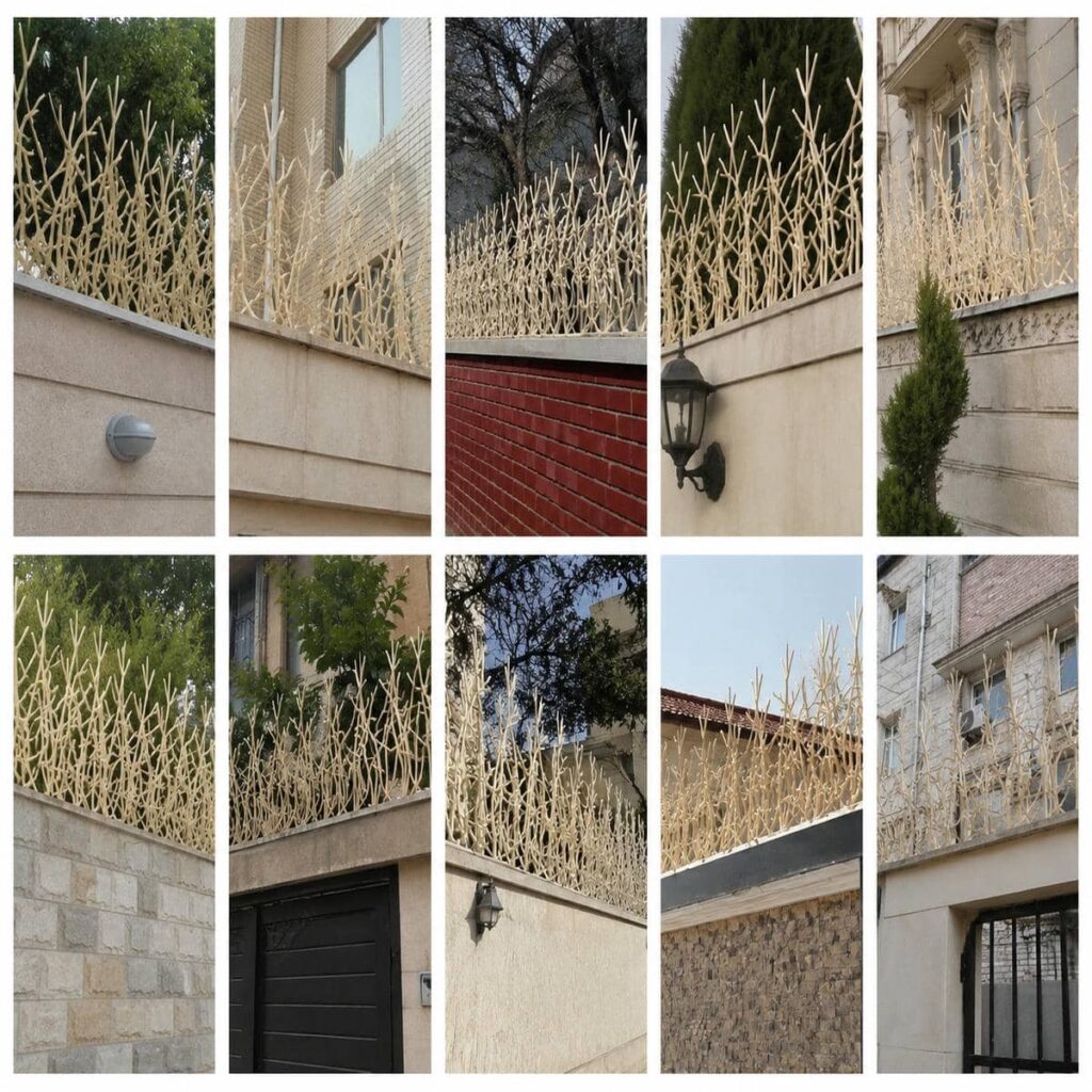 حفاظ دیوار خاکستری کنار ورودی نفررو ویلایی حفاظ دیوار خاکستری کنار ورودی نفررو ویلایی