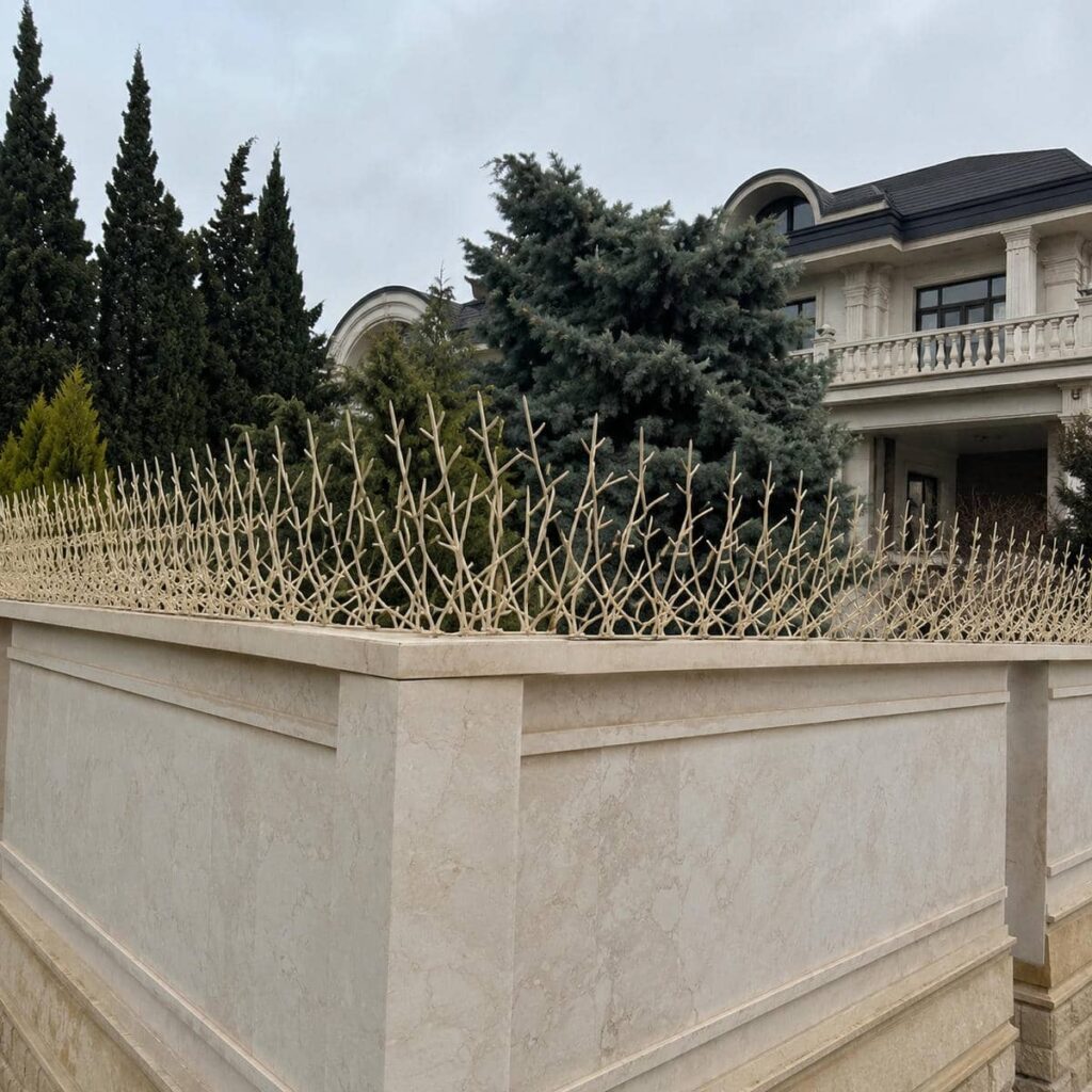 محافظ روی دیوار بالای دروازه عریض حیاط