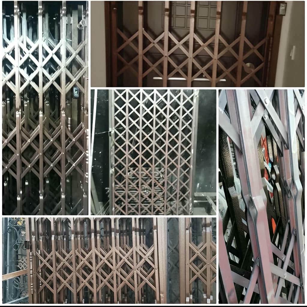 نمای نزدیک دستگیره نقره‌ای محافظ آپارتمان
