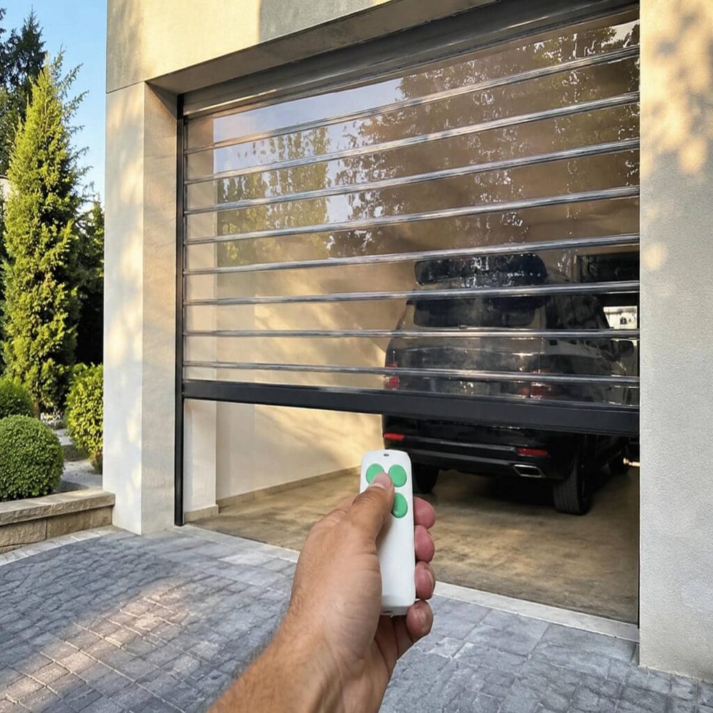 پرده فلزی کرم بسته مقابل انبار کوچک