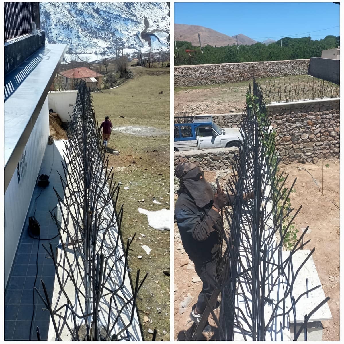 حفاظ دیوار شاخ گوزنی مشکی در ساری کنار ورودی ویلایی مرکز فروش حفاظ دیوار با نصب اصولی در ساری و حومه